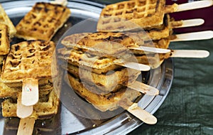 Sweet fresh Viennese waffles