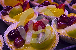Sweet Fruit Tarts make Vibrant Colors And Tasty Snack in Vancouvers Grandville Island Market