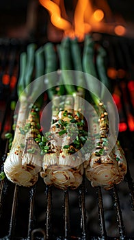 Sweet Garleek is a garlic and leek hybrid that combines the sweetness of onions with the rich flavor of garlic. Grilled