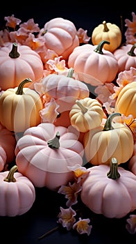 Sweet ghostly pumpkins captivate in a delightful, pastel hued palette