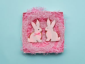 sweet gift bakery food art pink gingerbread bunny