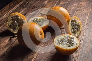 Sweet granadilla or grenadia passion fruit