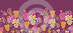 Sweet grape vines horizontal seamless pattern