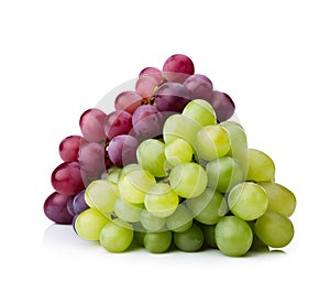 Sweet grapes fruits on white backgrounds