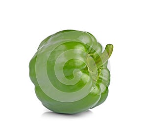 Sweet green pepper isolated on white background.