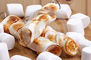 sweet grilled marshmallow on a skewer