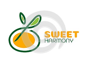 Sweet Harmony music note orange Fruit logo concept design