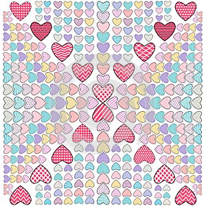 sweet Heart background pastel color doodle drawing art style design