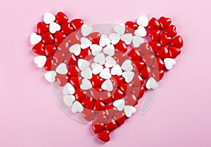Sweet heart candy. Valentine`s Day concept