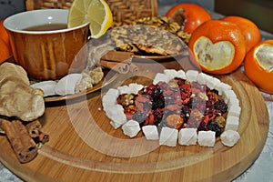 Sweet Heart of dried fruit - tea with spices, fruits and sweets