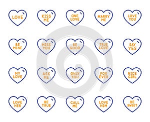 Sweet heart line icons. Sweetheart for valentines day, love heart. Vector