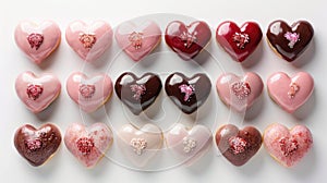 Sweet Heartful Delights: A Symphony of Heart-shaped Doughnuts