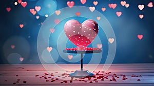 Sweet hearts with bokeh background. Valentine concept background AI Generated