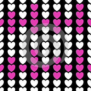 Sweet hearts pattern in pink and white