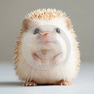Sweet Hedgehog Close-Up with Quills and Curious Expression photo