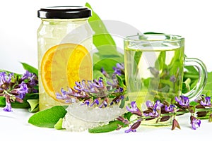 Sweet herbal tea and naturopathy photo