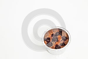 Sweet home baked cherry bisquit on the white background photo