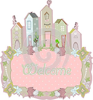 Sweet home card design. vector illustration