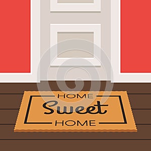 Sweet home doormat and door