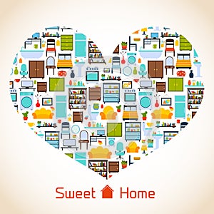 Sweet home heart concept