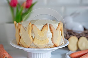 sweet home made easter bunny carrot cake