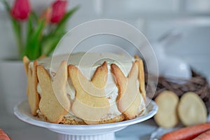 sweet home made easter bunny carrot cake