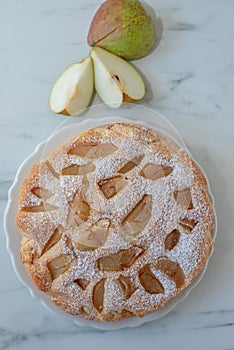 sweet home made french vanilla pear pie