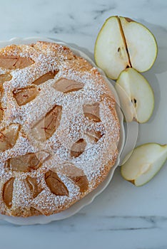 sweet home made french vanilla pear pie