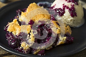 Sweet Homemade Blueberry Cobbler Dessert photo