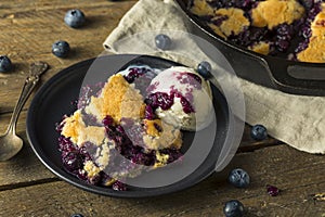 Sweet Homemade Blueberry Cobbler Dessert photo