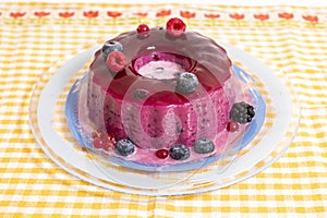 Sweet homemade blueberry pudding