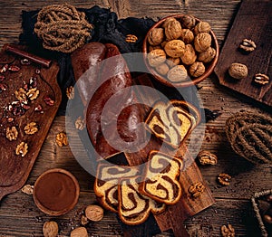 Sweet homemade braided yeast bread