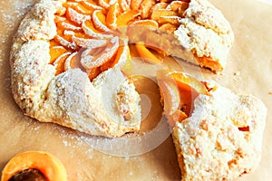 Sweet Homemade Galette Pie With Apricots