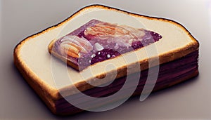 Sweet Homemade Gourmet Peanut Butter and Jelly Sandwich. Generative AI.