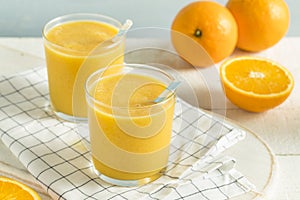 Sweet Homemade Orange Smoothie Milkshake