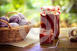 Sweet homemade plum jam