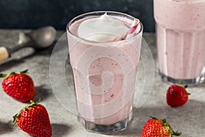 Sweet Homemade Strawberry Milkshake