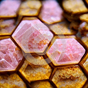 Sweet honeycomb and honey cells artistic impressions photo