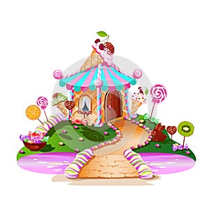 Sweet house on candy land