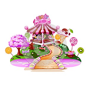 Sweet house on candy land