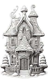 Sweet houses and castles. 3d vector cartoon objects, white background