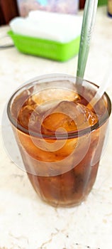 sweet iced tea on the table