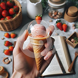 Sweet Indulgence: A Delicious Journey with Strawberry Ice Cream\