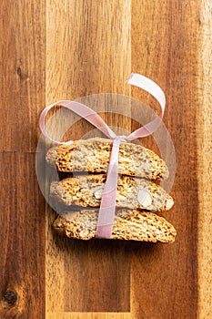 Sweet italian cantuccini cookies. Almonds biscuits