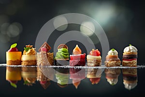 Sweet Italian dessert beautifully served. Stylish confectionery of high cuisine