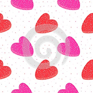 Sweet jelly hearts vector seamless pattern