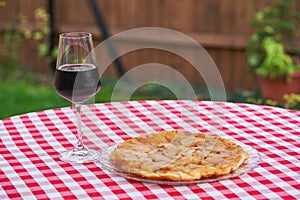 Sweet and juicy apple dessert from french cuisine Tarte tatin.