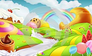 Sweet landscape. vector background