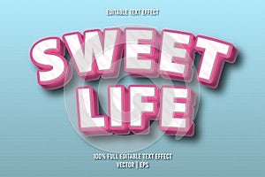 Sweet life editable text effect comic style