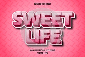 Sweet life editable text effect comic style